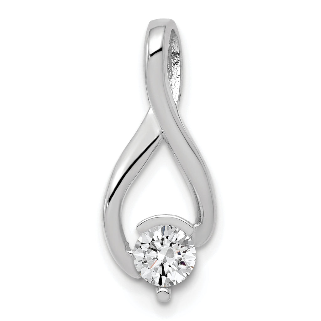 14k White Gold Fancy 5mm Diamond Slide Mounting (No Stone Included)