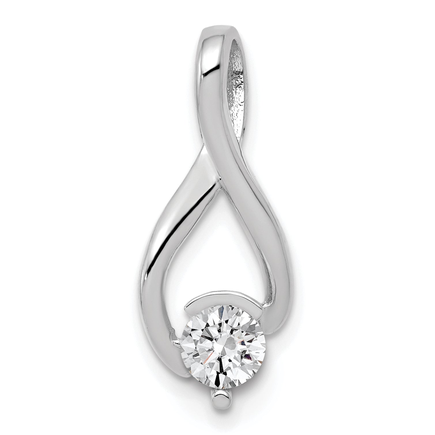 14k White Gold Fancy 5mm Diamond Slide Mounting (No Stone Included)