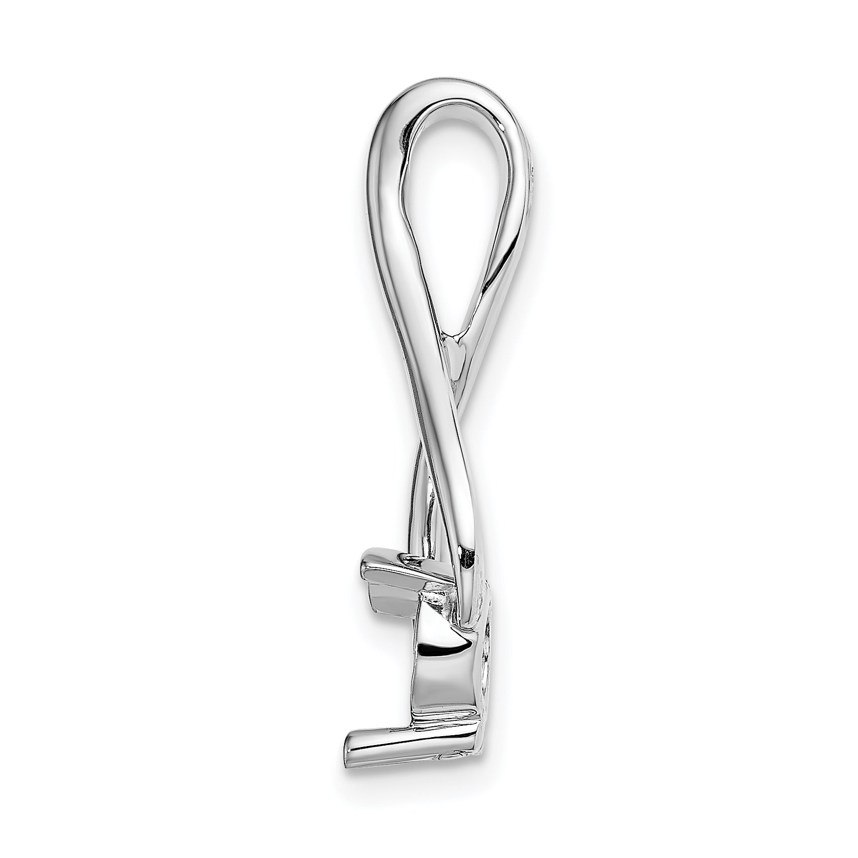 14k White Gold Fancy 5.8mm Diamond Slide Mounting (No Stone Included) Secondary image