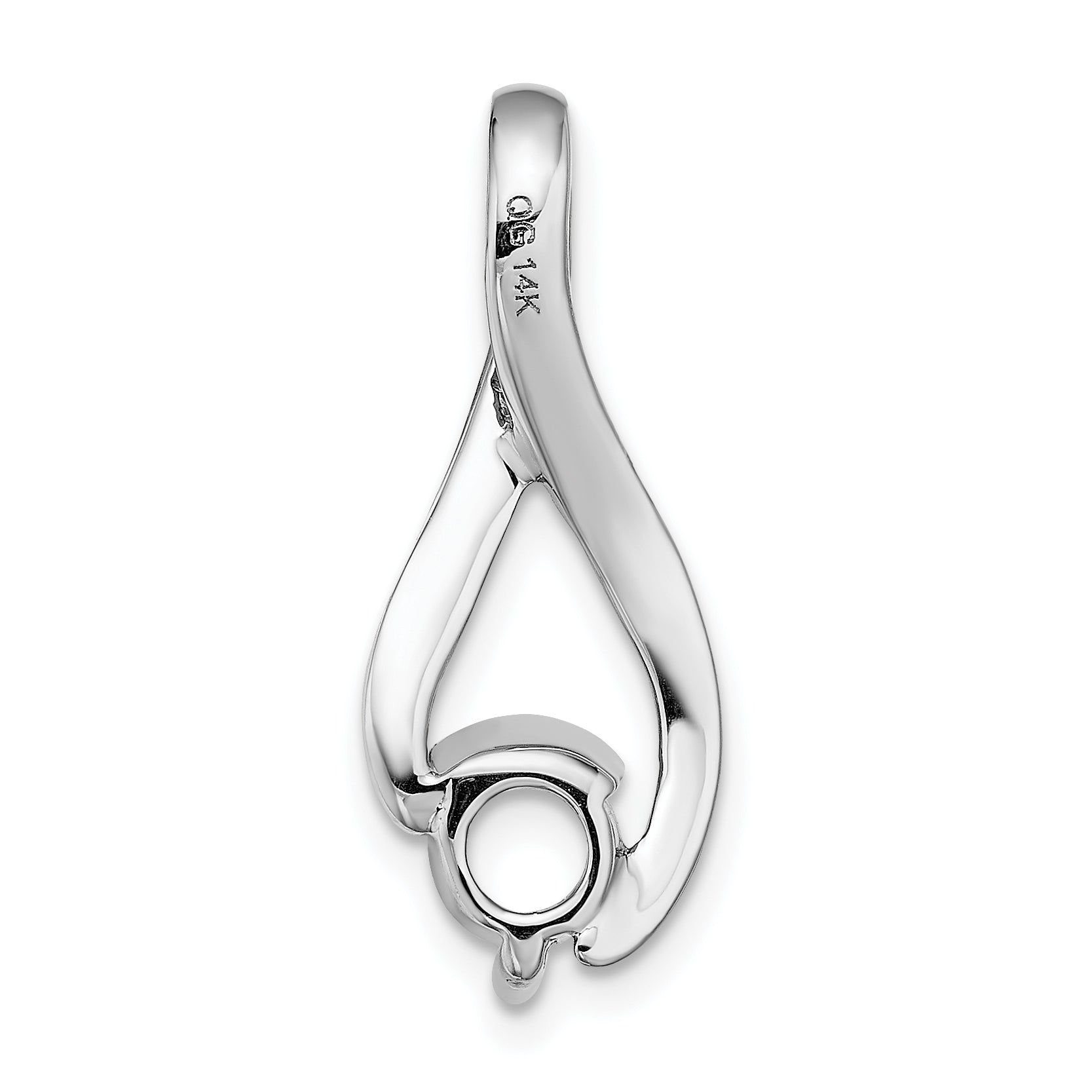 14k White Gold Fancy 5.8mm Diamond Slide Mounting (No Stone Included)