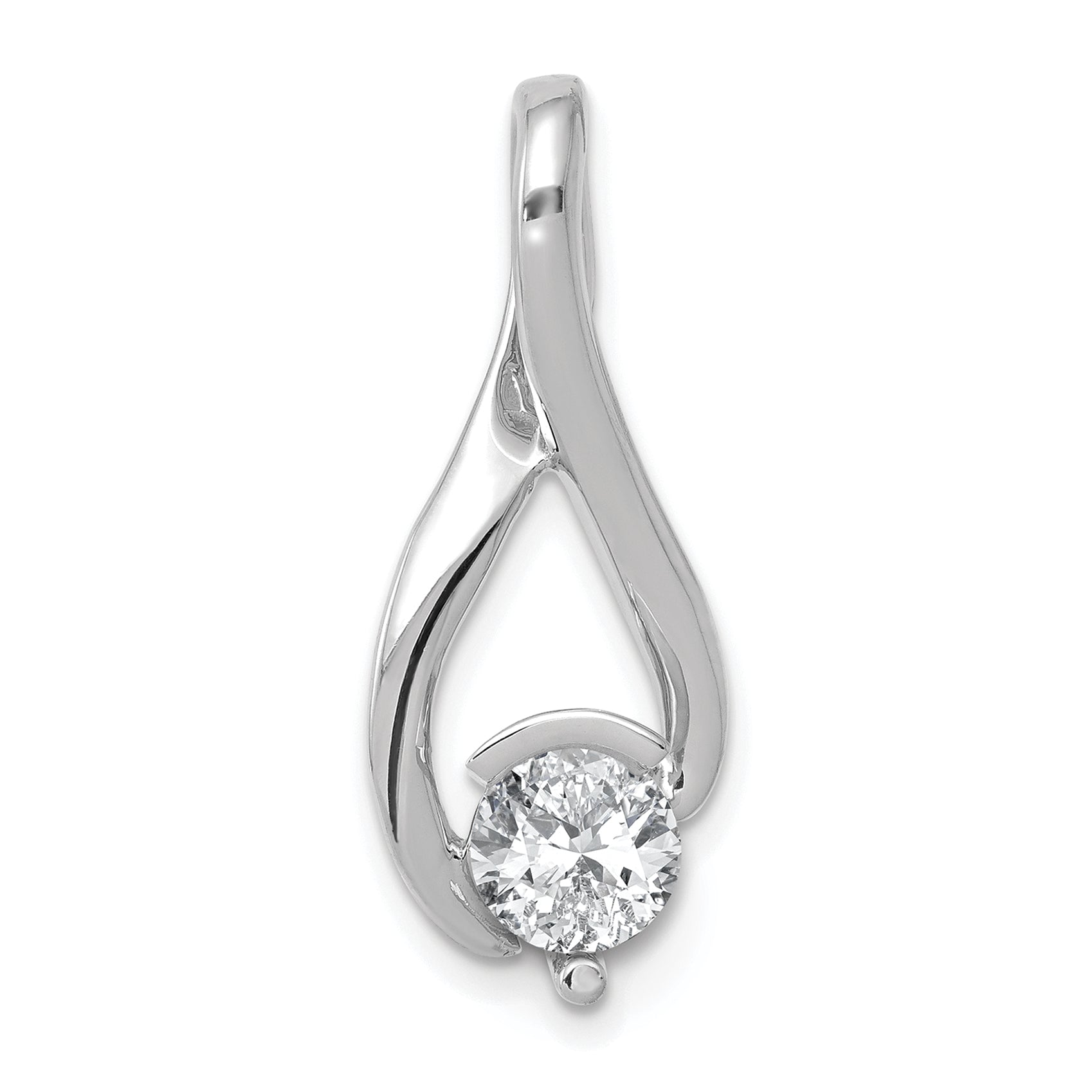 14k White Gold Fancy 5.8mm Diamond Slide Mounting (No Stone Included)