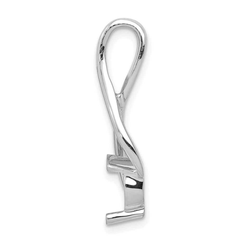 14k White Gold Fancy 6.5mm Diamond Slide Mounting (No Stone Included)