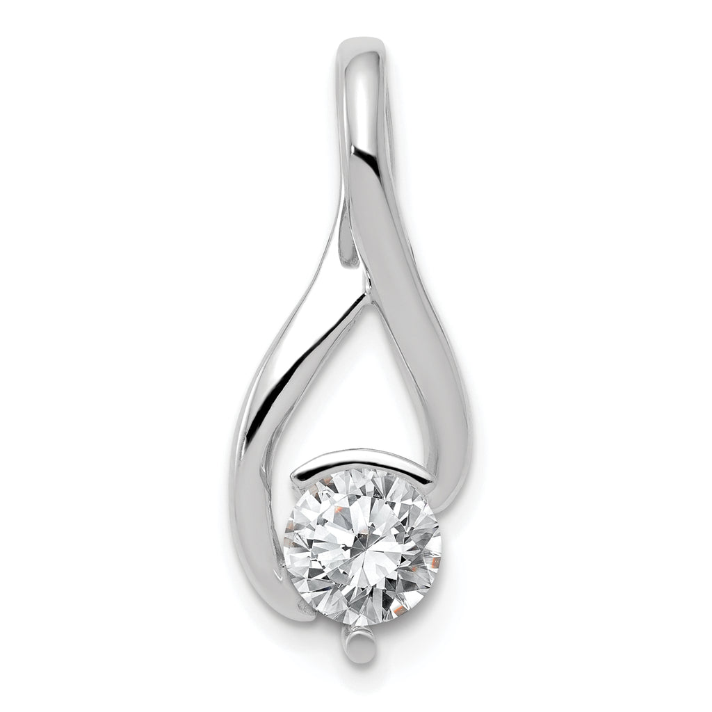 14k White Gold Fancy 6.5mm Diamond Slide Mounting (No Stone Included)