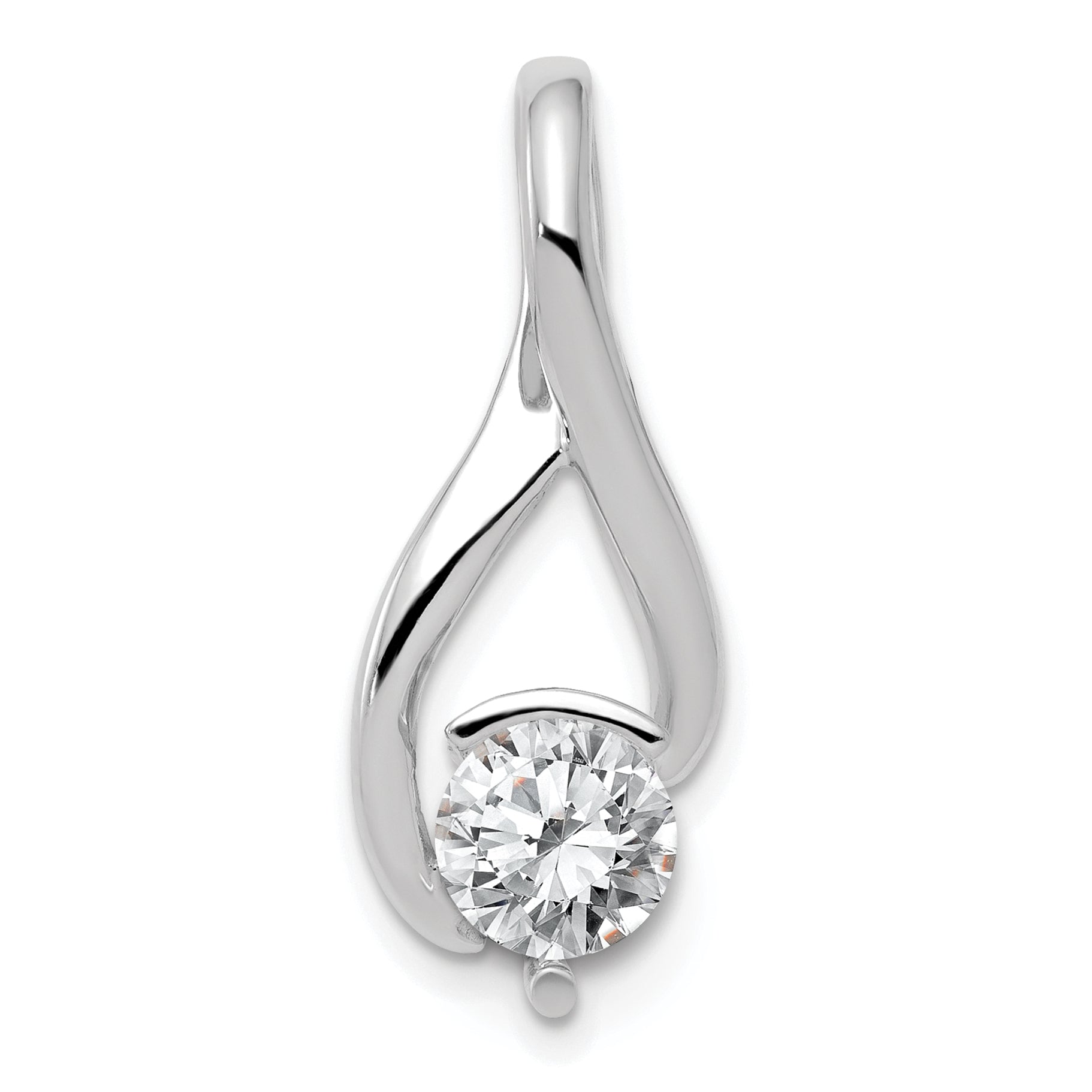 14k White Gold Fancy 6.5mm Diamond Slide Mounting (No Stone Included)