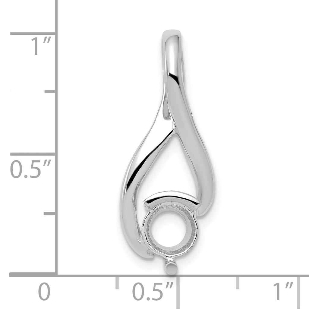14k White Gold Fancy 6.5mm Diamond Slide Mounting (No Stone Included)