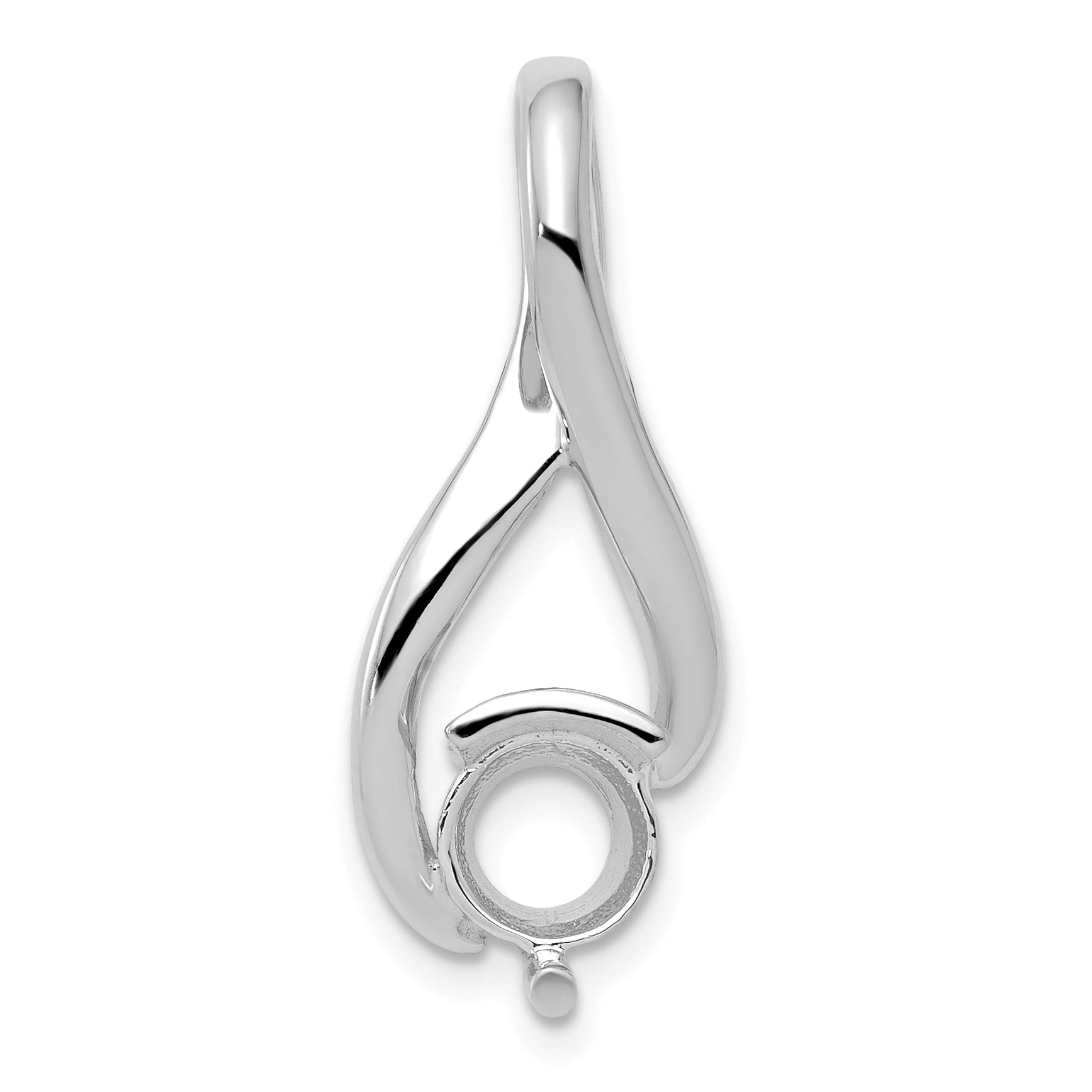 14k White Gold Fancy 6.5mm Diamond Slide Mtg Main image