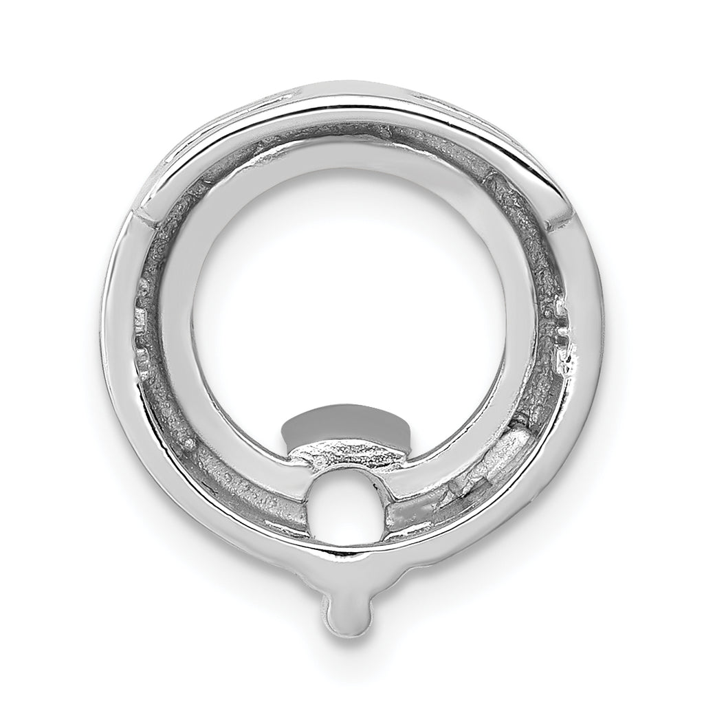 14k White Gold Circle 4mm Diamond Chain Slide Mounting (No Stone Included)