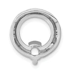 14k White Gold Circle 4mm Diamond Chain Slide Mounting (No Stone Included)