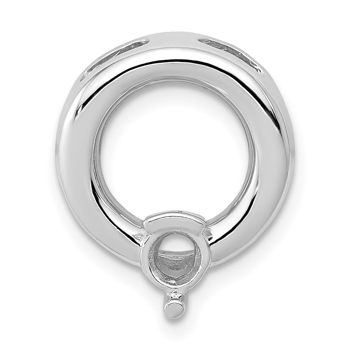 14k White Gold Circle 4mm Diamond Chain Slide Mounting (No Stone Included)