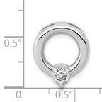 14k White Gold Circle 4mm Diamond Chain Slide Mounting (No Stone Included)