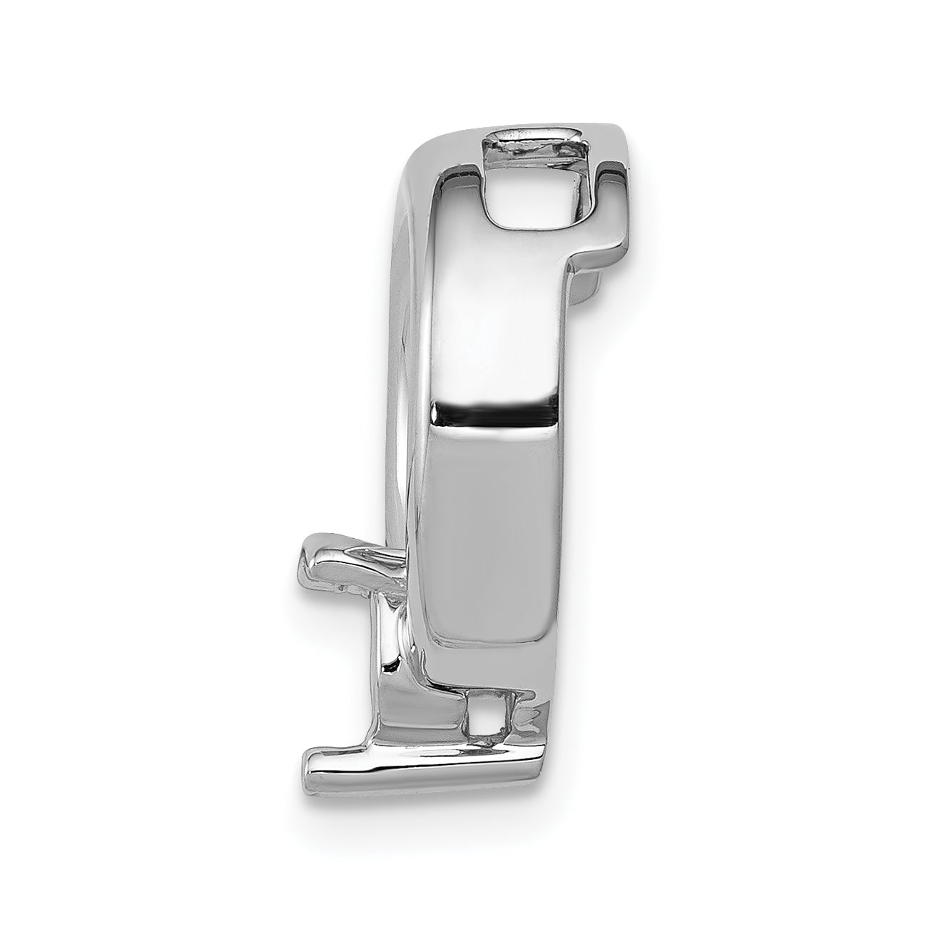 14k White Gold Circle 4.4mm Diamond Chain Slide Mounting (No Stone Included) Secondary image