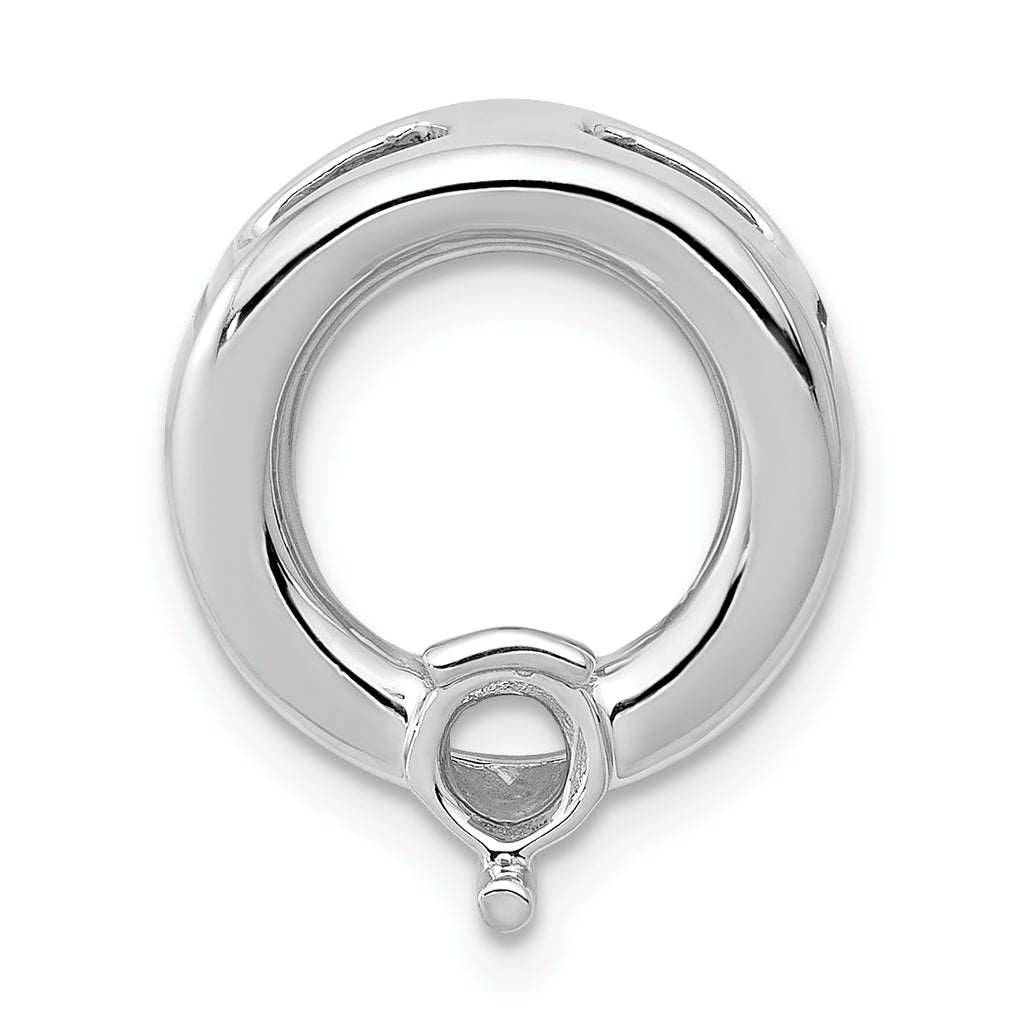 14k White Gold Circle 4.4mm Diamond Chain Slide Mounting (No Stone Included)