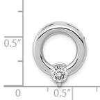 14k White Gold Circle 4.4mm Diamond Chain Slide Mounting (No Stone Included)