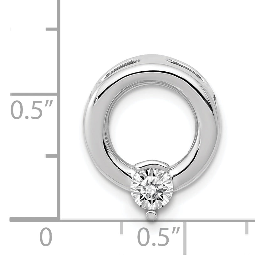 14k White Gold Circle 4.4mm Diamond Chain Slide Mounting (No Stone Included)