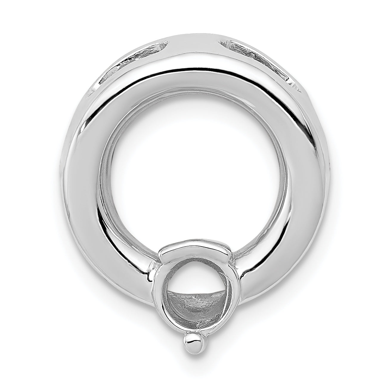 14k White Gold Circle 5mmDiamond Chain Slide Mounting (No Stone Included)