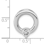 14k White Gold Circle 5mmDiamond Chain Slide Mounting (No Stone Included)