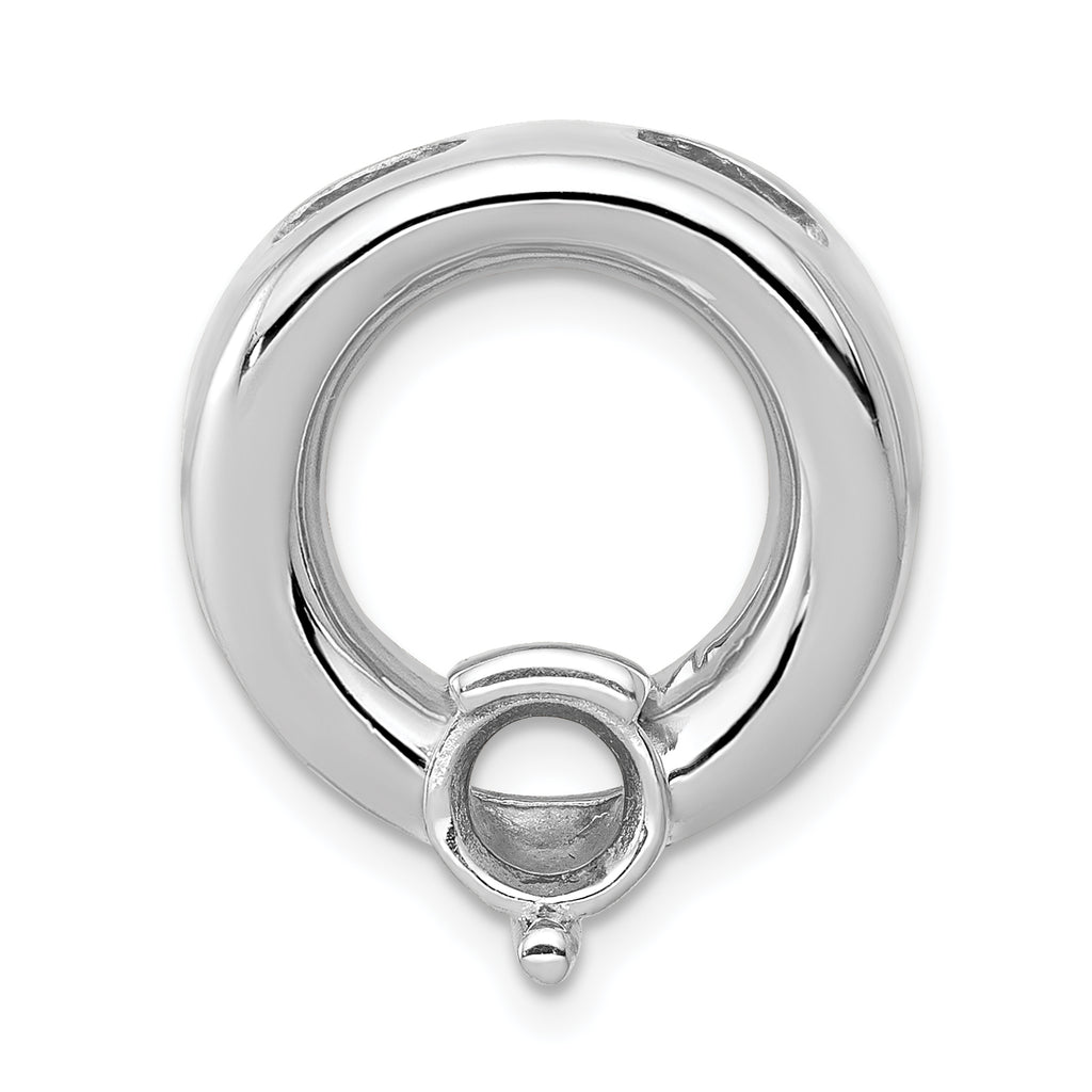14k White Gold Circle 6.5mm Diamond Chain Slide Mounting (No Stone Included)