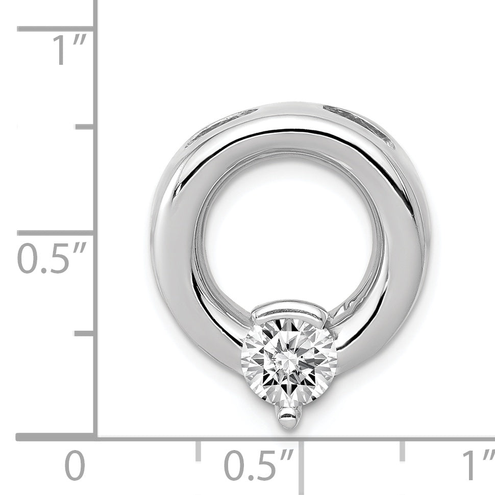 14k White Gold Circle 6.5mm Diamond Chain Slide Mounting (No Stone Included)