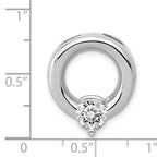 14k White Gold Circle 6.5mm Diamond Chain Slide Mounting (No Stone Included)