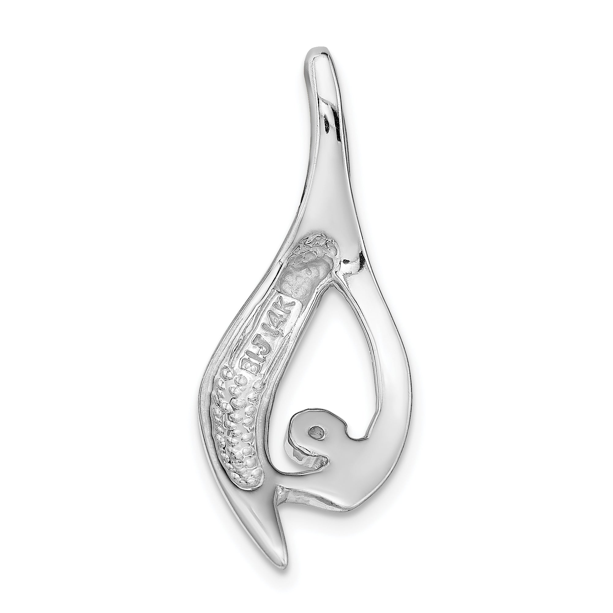 14k White Gold Peg Set Diamond Slide Mounting (No Stone Included)