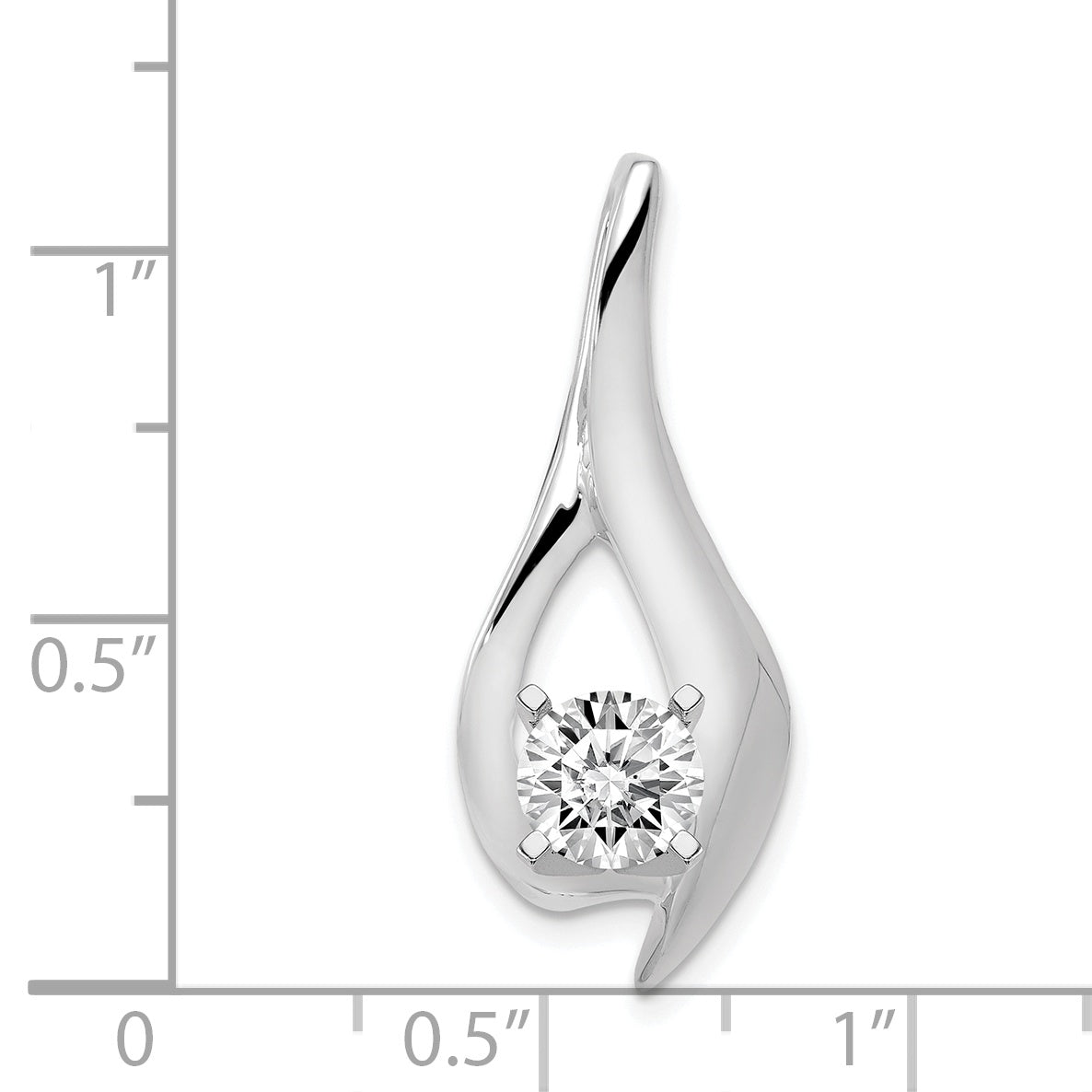 14k White Gold Peg Set Diamond Slide Mounting (No Stone Included)