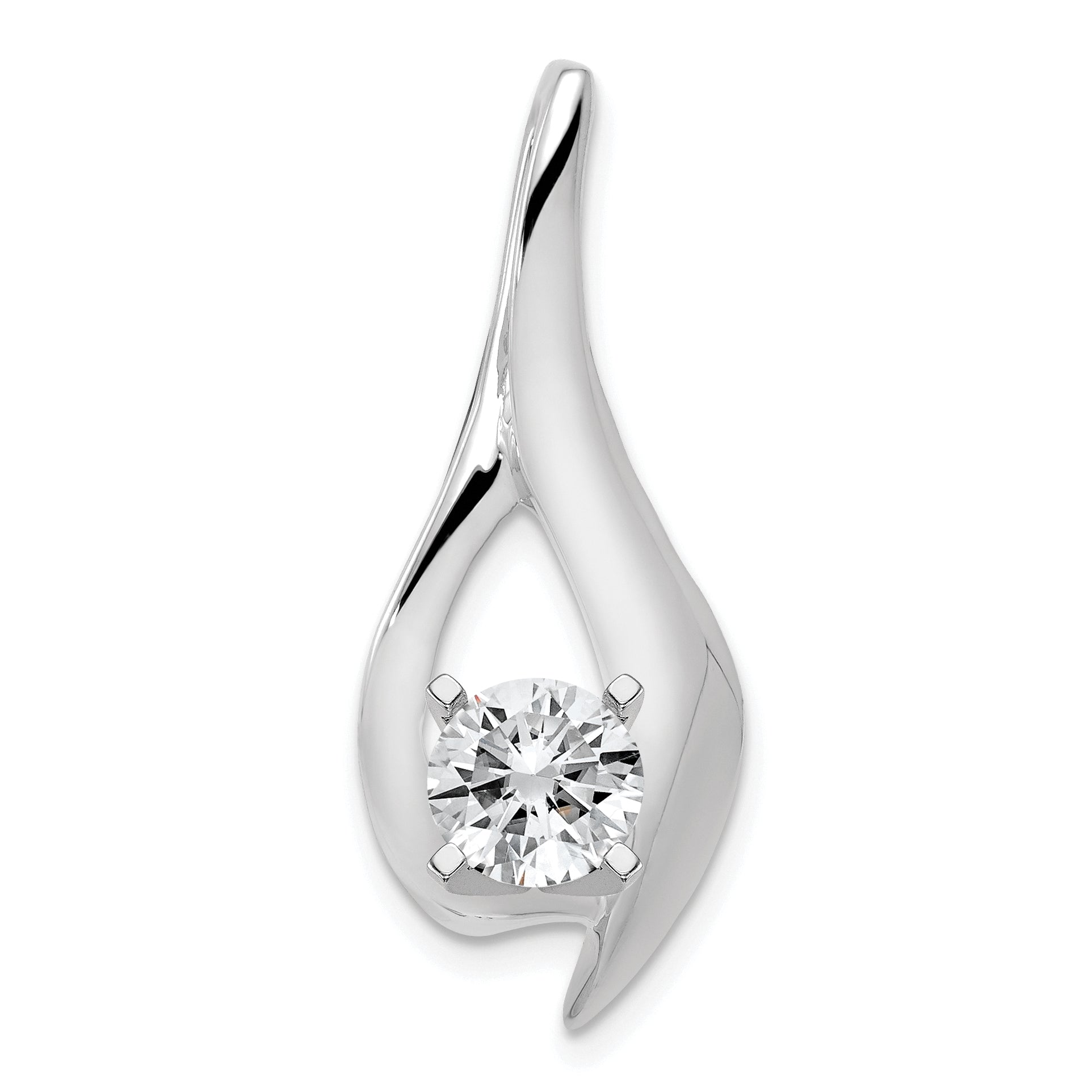 14k White Gold Peg Set Diamond Slide Mtg Main image