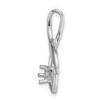 14k White Gold Fancy 4mm Diamond Slide Mounting (No Stone Included)