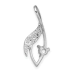14k White Gold Fancy 4mm Diamond Slide Mounting (No Stone Included)