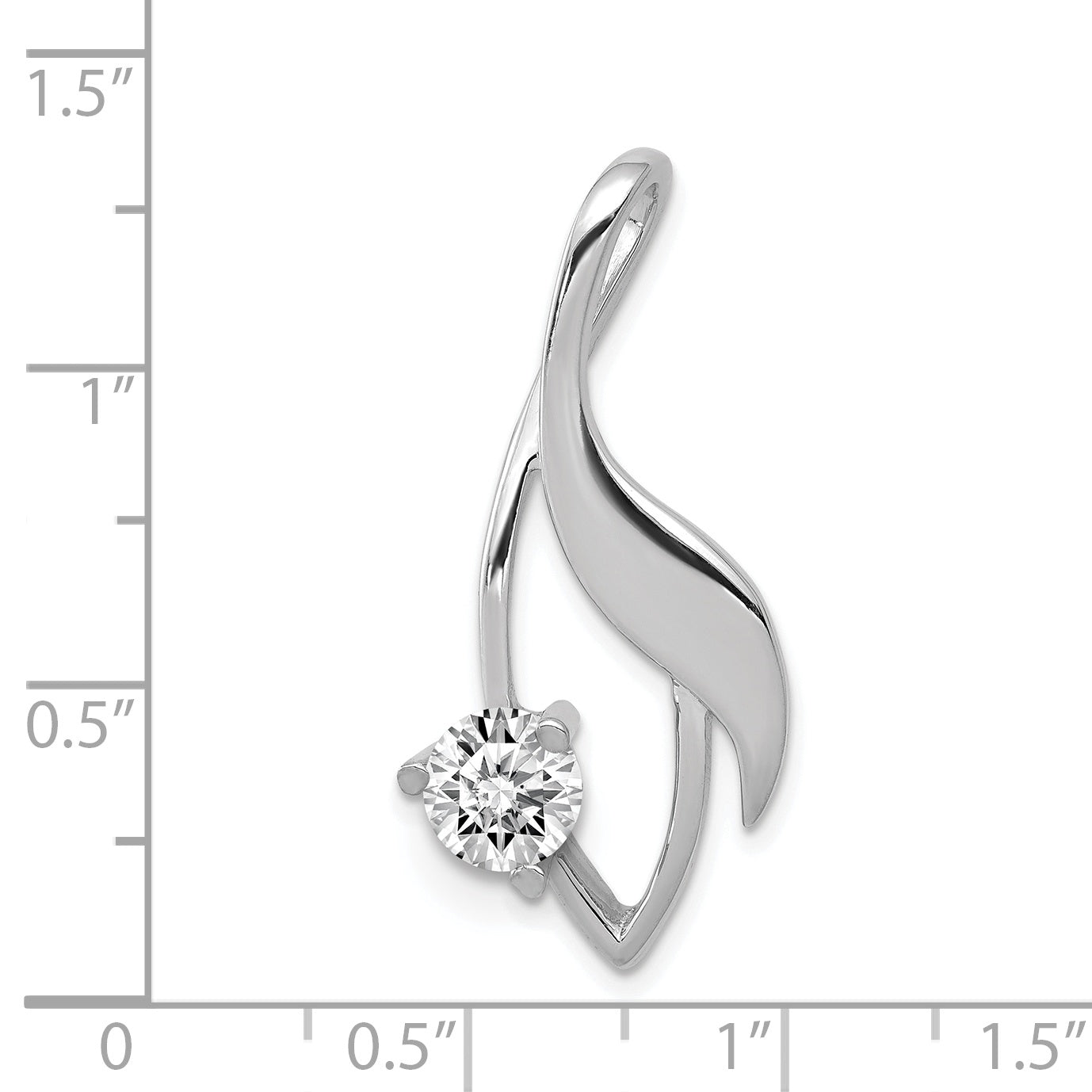 14k White Gold Fancy 5mm Diamond Slide Mounting (No Stone Included)