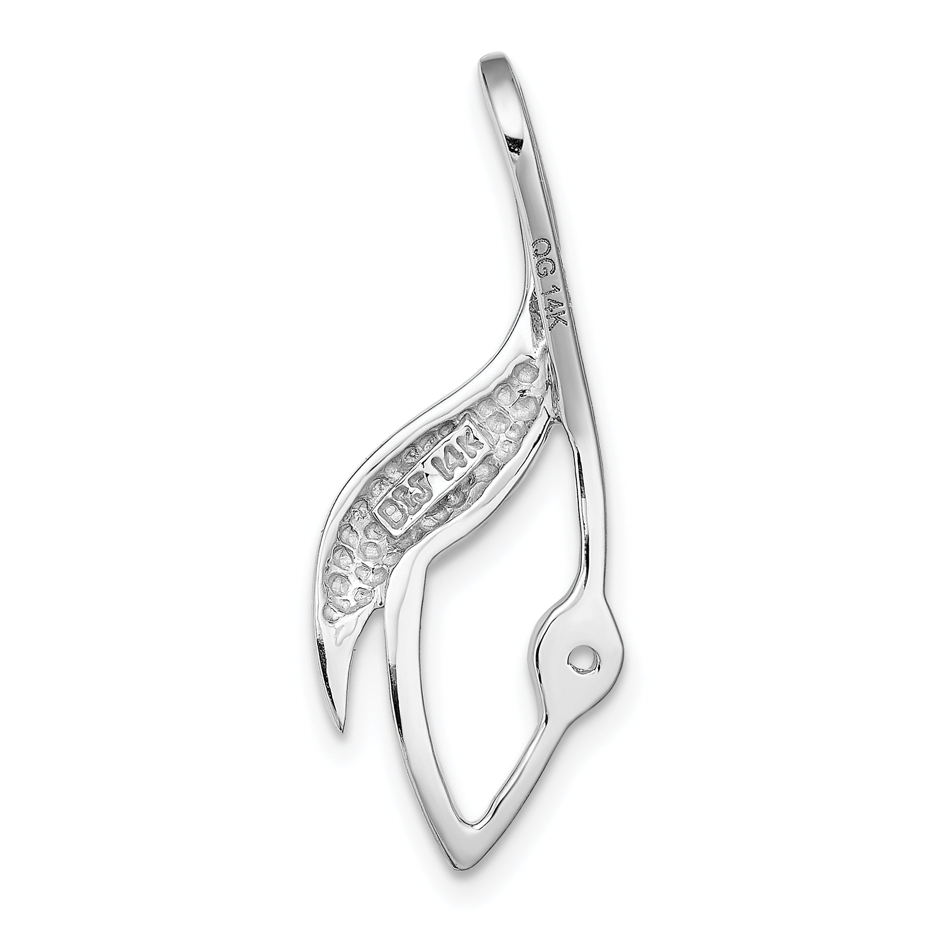 14k White Gold Fancy Diamond Slide Peg Mounting (No Stone Included)