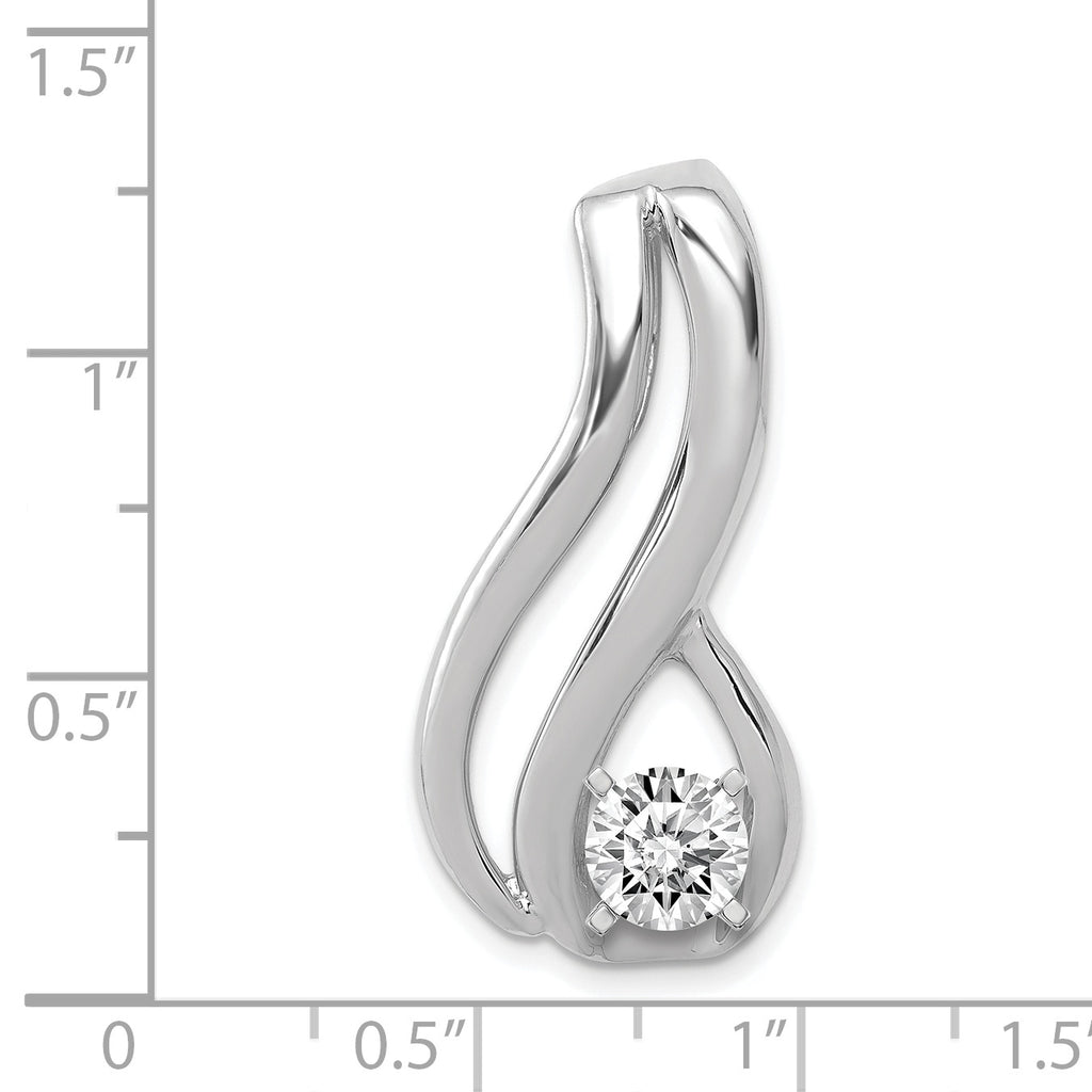 14k White Gold Peg Set Diamond Slide Mounting (No Stone Included)