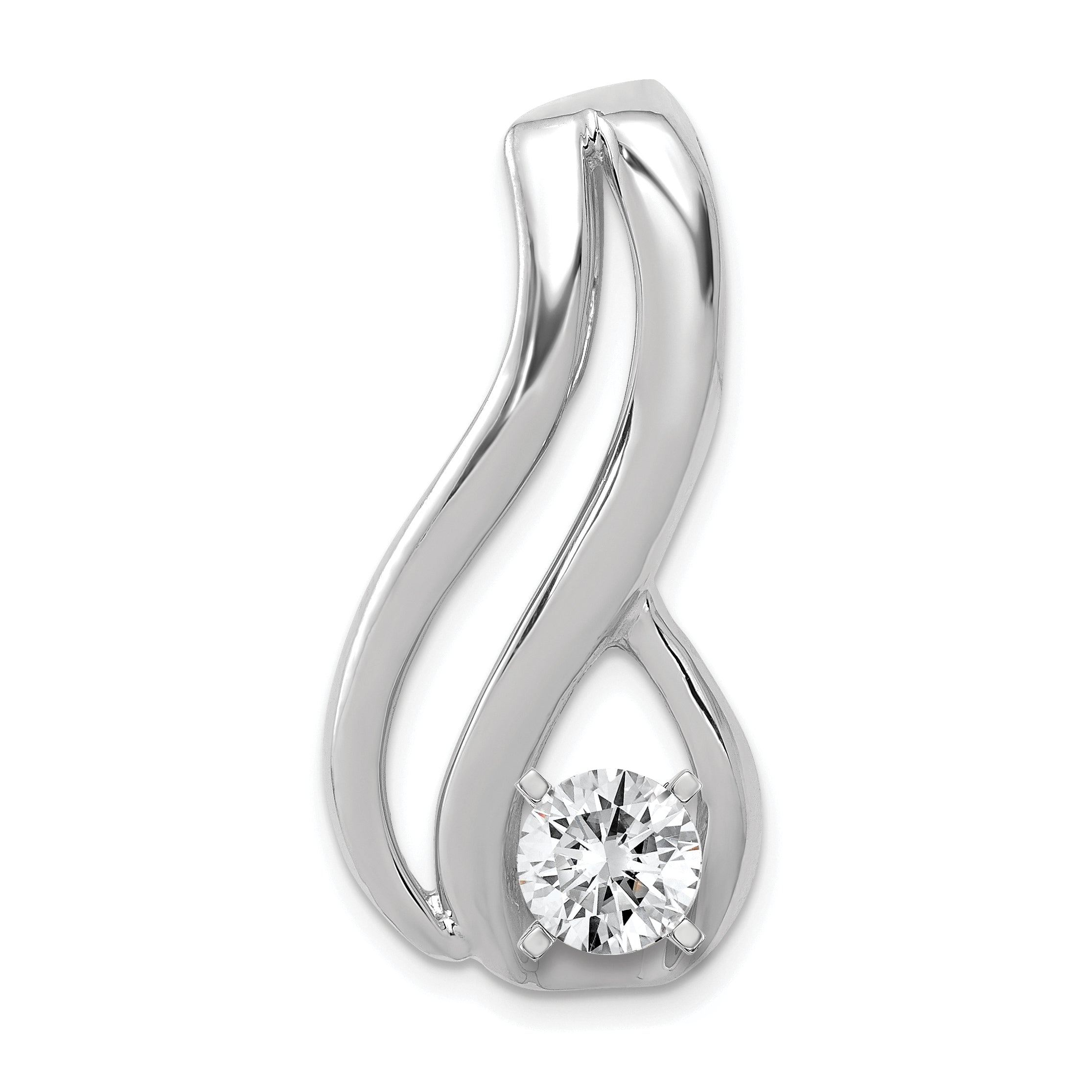 14k White Gold Peg Set Diamond Slide Mtg Main image
