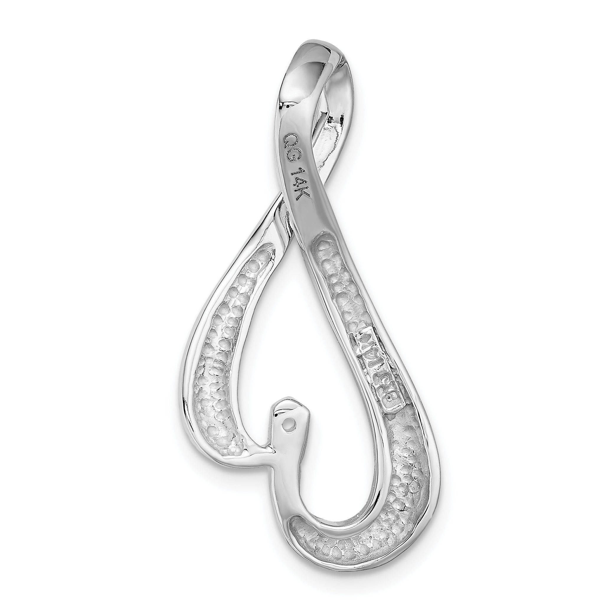 14k White Gold Fancy Peg Set Diamond Slide Mounting (No Stone Included)