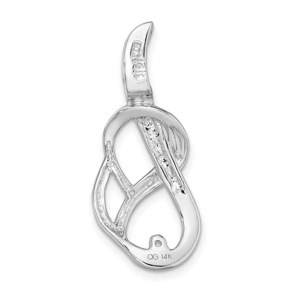 14k White Gold Fancy Diamond Slide Peg Mounting (No Stone Included)