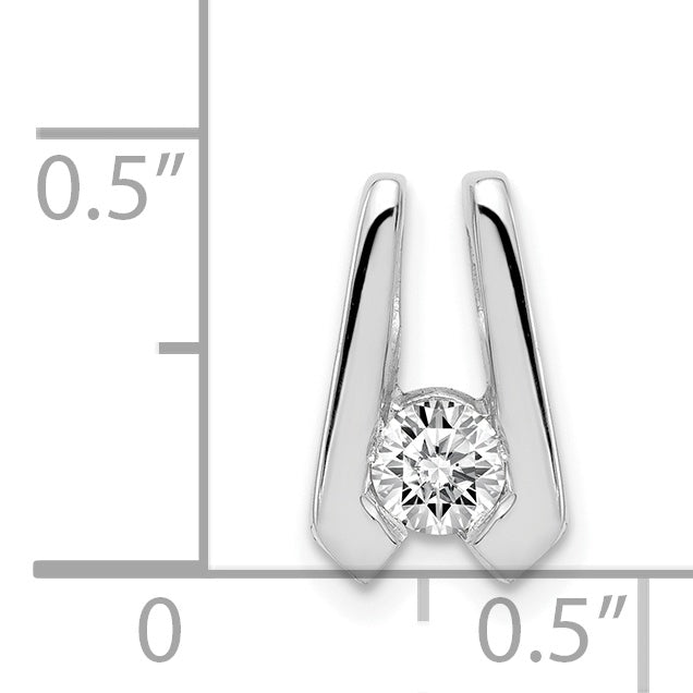 14K White Gold AA 4mm Diamond Slide Secondary image