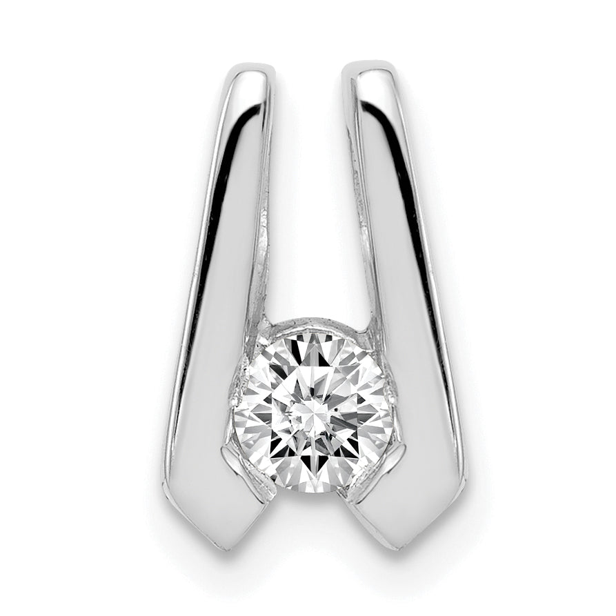 14k White Gold AA 4mm Diamond Slide