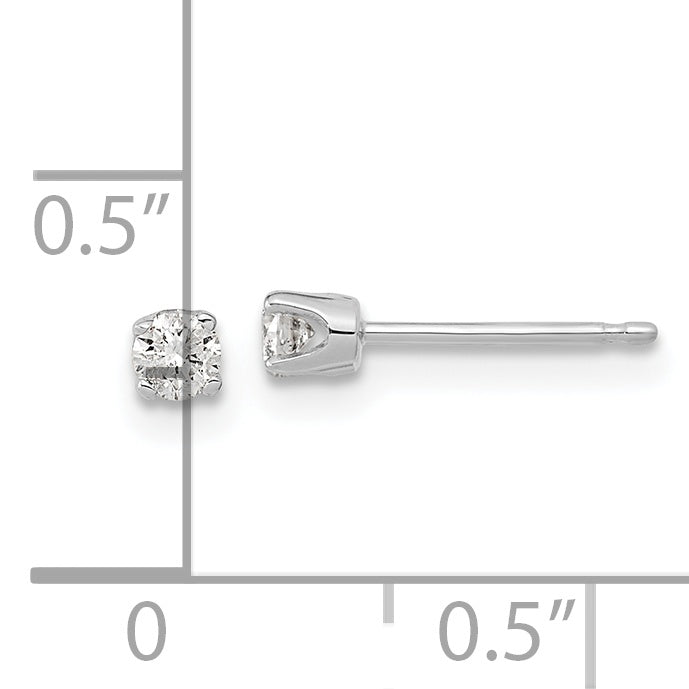 14k White Gold AA Quality Complete Diamond Stud Earring Secondary image