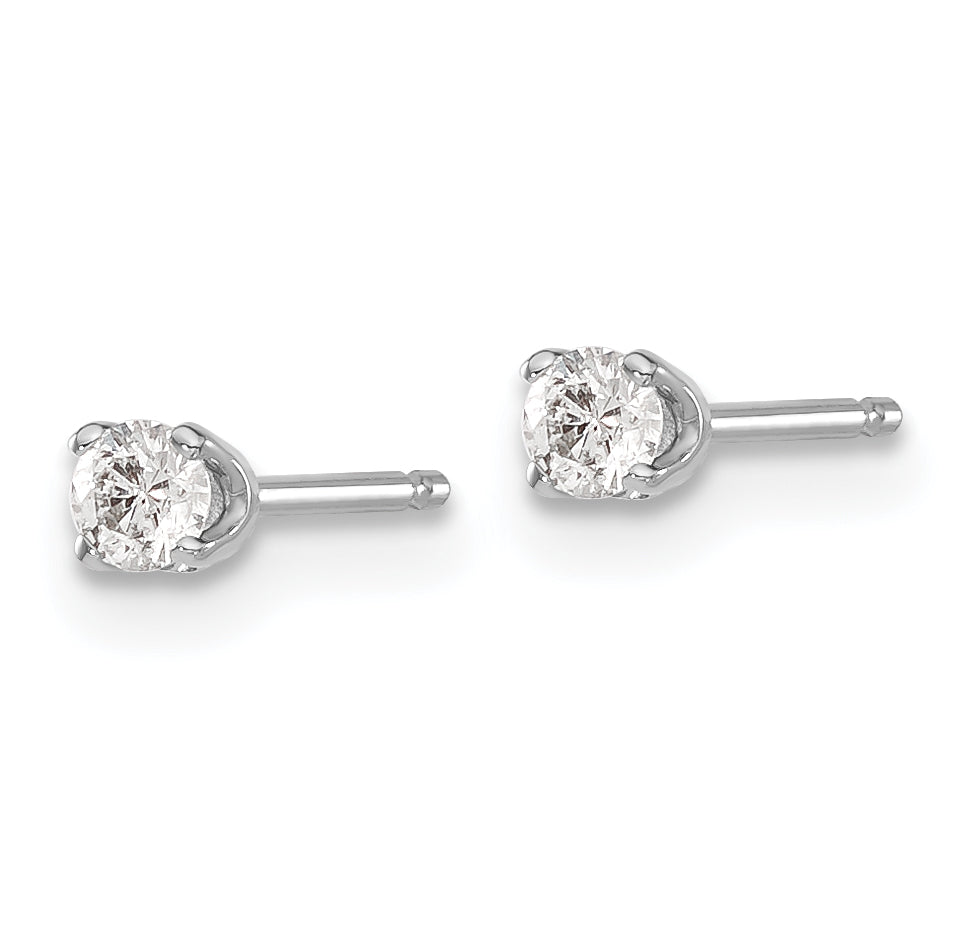 14k White Gold AA Quality Complete Diamond Stud Earring Secondary image