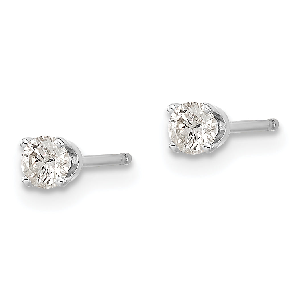 14k White Gold AA Quality Complete Diamond Stud Earring Secondary image