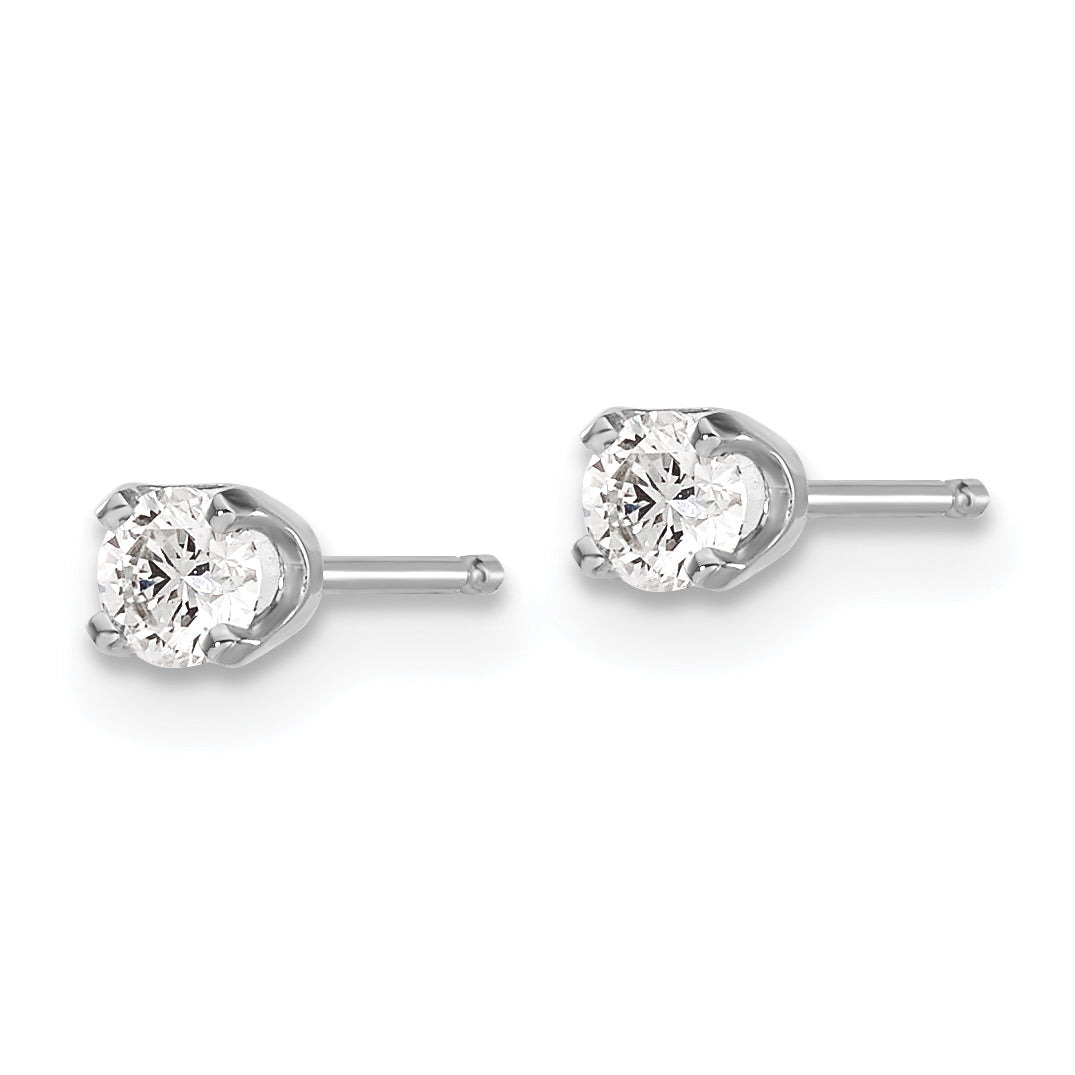 14k White Gold AA Quality Complete Diamond Stud Earring Secondary image