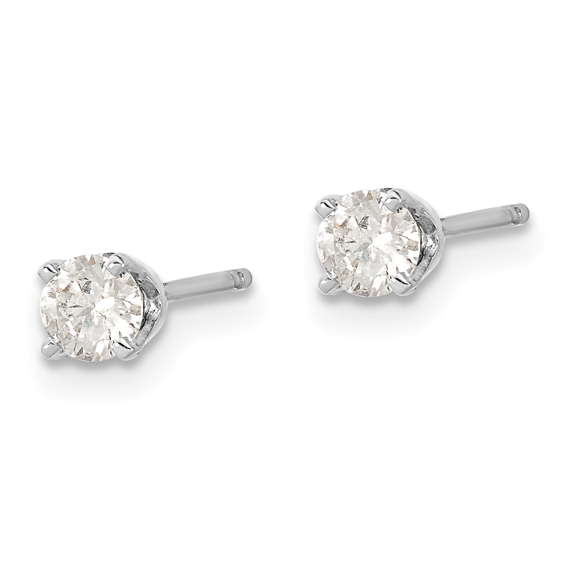 14k White Gold AA Quality Complete Diamond Stud Earring Secondary image