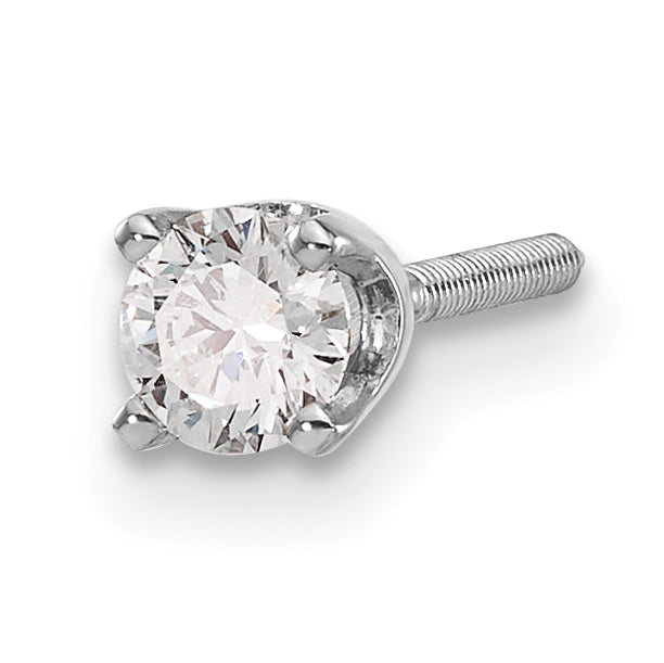 14k White Gold AA Quality Complete Diamond Stud Earring Secondary image