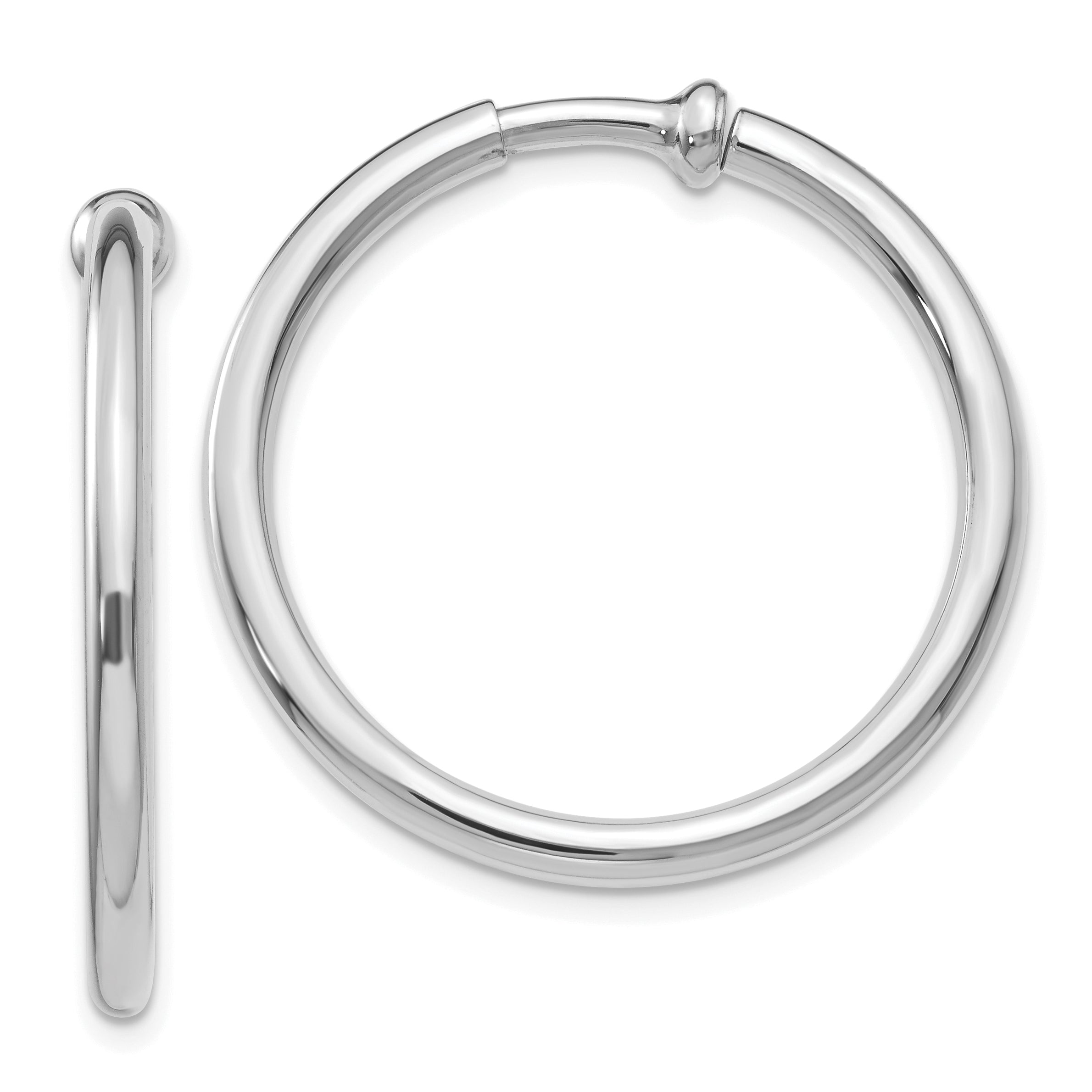 14k White Gold Non-pierced Earring Hoops Earrings Main image