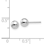 Puffed Ball Stud Earrings in 14K White Gold, 5mm