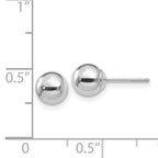 Puffed Ball Stud Earrings in 14K White Gold, 6mm