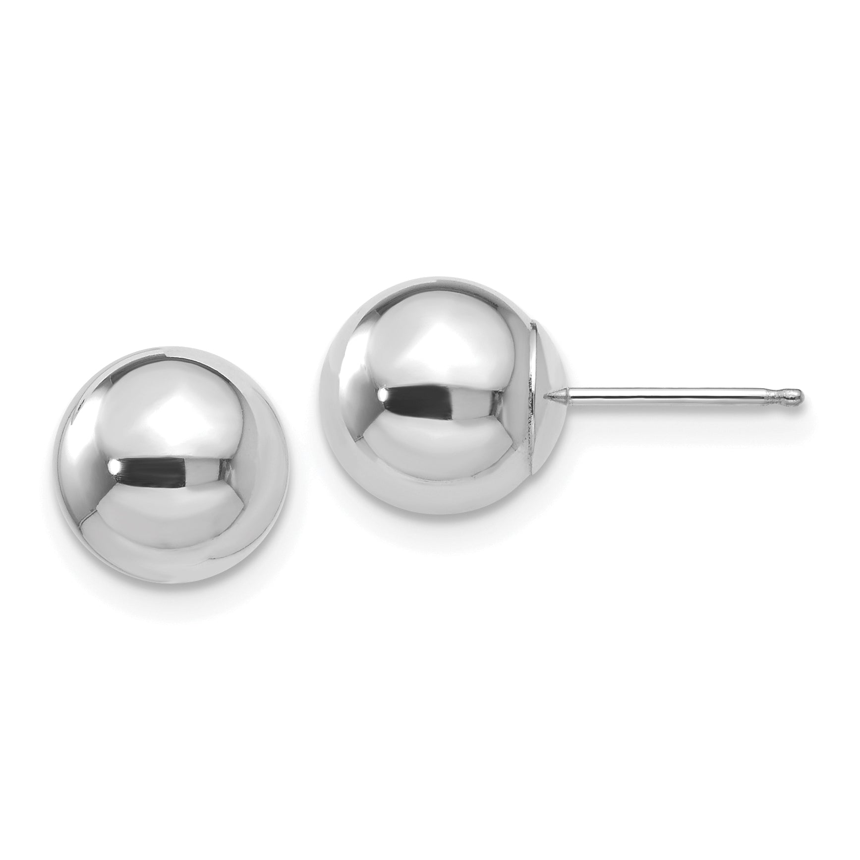 14k White Gold Polished 8mm Ball Post Earrings Main image