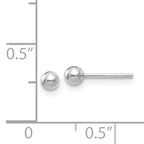 Puffed Ball Stud Earrings in 14K White Gold, 3mm
