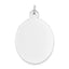 14K White Gold Plain .013 Gauge Oval Engravable Disc Charm