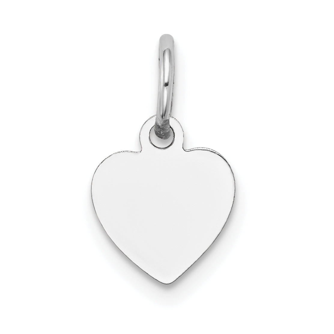 14K White Gold Plain .011 Gauge Engravable Heart Charm Main image