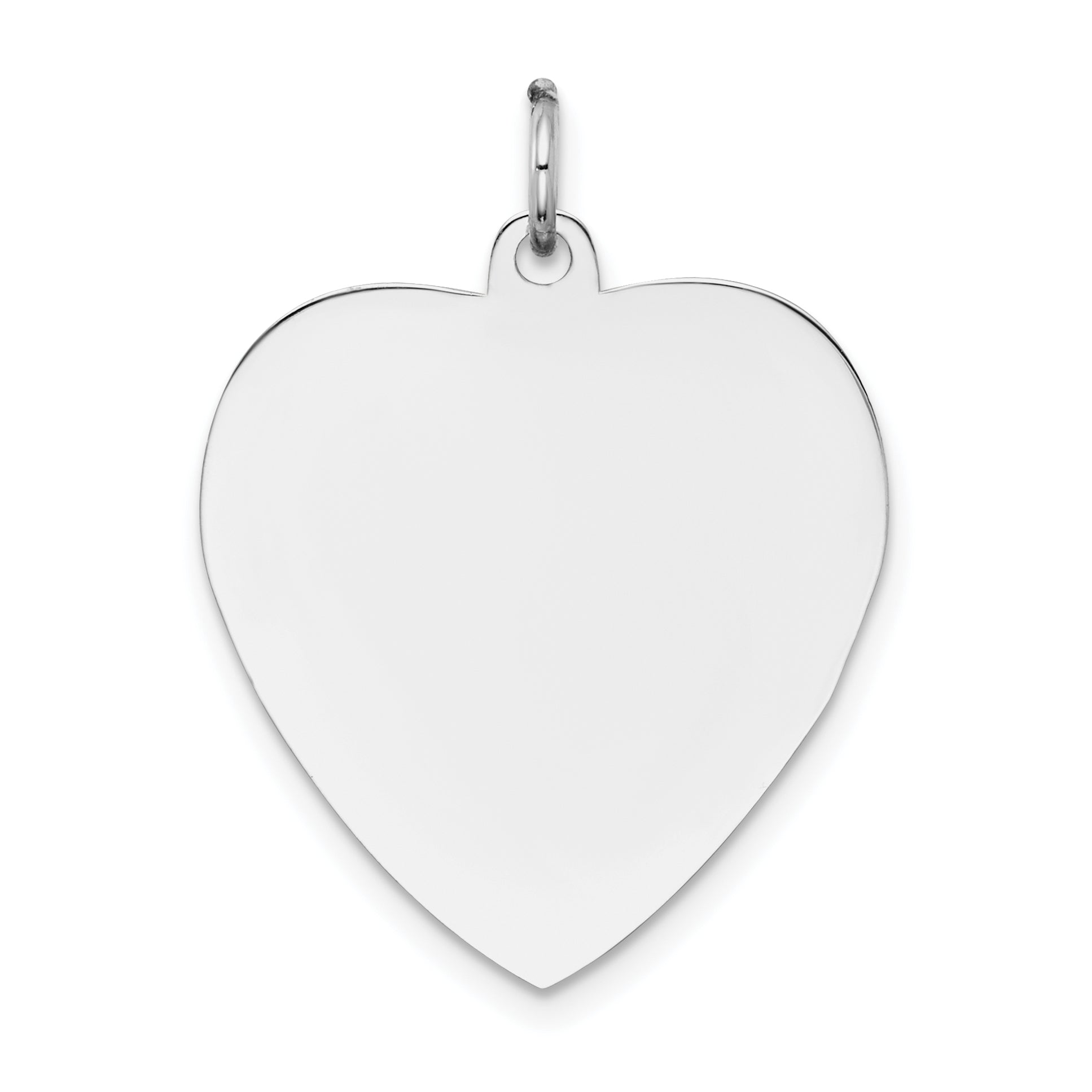 14K White Gold Plain .027 Gauge Engravable Heart Charm Main image